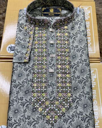 কালো কালার কাতান পাঞ্জাবি - কোড: MS-333