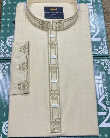 ক্রিম কালার এমব্রয়ডারি পাঞ্জাবি - কোড: NB- 104