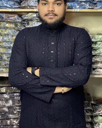 কালো কালার ইন্ডিয়ান ফুল বডি সিকোয়েন্স কুর্তা।