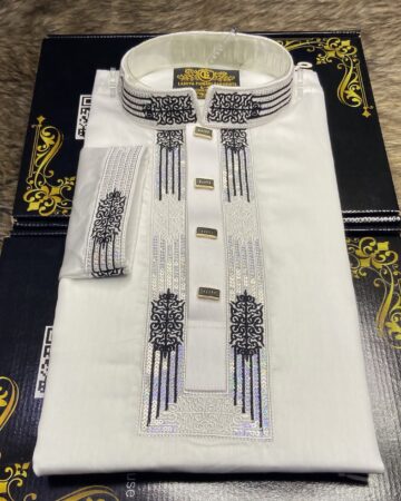 সাদা কালার সিকোয়েন্স পাঞ্জাবি - কোড: LM-103