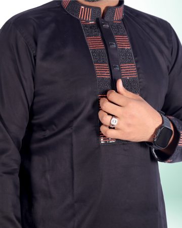কালো কালার সিকোয়েন্স পাঞ্জাবি - কোড: LM-502