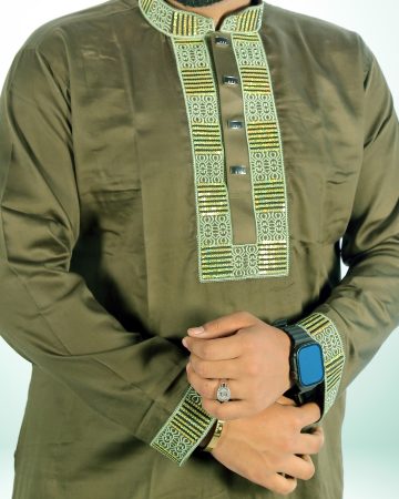 জলপাই কালার সিকোয়েন্স পাঞ্জাবি - কোড: LM-505