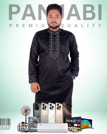 কালো কালার সিকোয়েন্স পাঞ্জাবি - কোড: MG-502