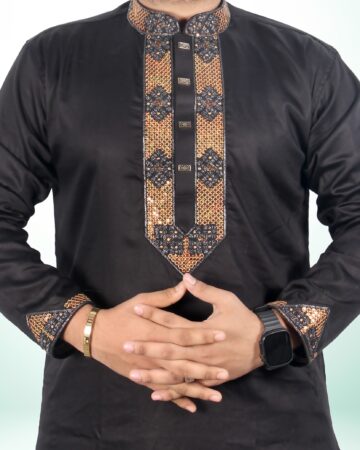 কালো কালার সিকোয়েন্স পাঞ্জাবি - কোড: LM-801