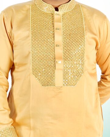 গোল্ডেন কালার শাহজাদা পাঞ্জাবি - কোড: LM-601