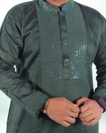 গ্রীন কালার শাহজাদা পাঞ্জাবি - কোড: LM-606