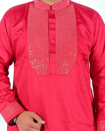 মেরুন কালার শাহজাদা পাঞ্জাবি - কোড: LM-603