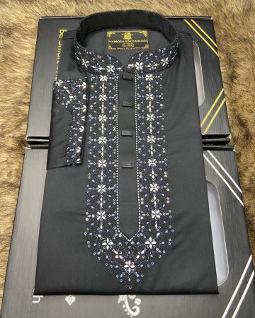 কালো কালার মাল্টি সিকোয়েন্স পাঞ্জাবি - কোড: MS-201