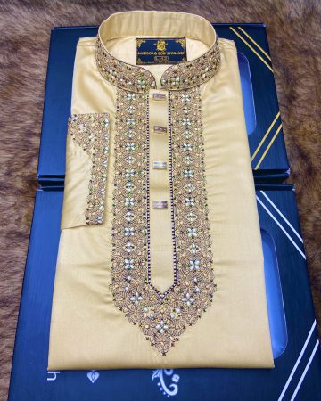 লাইট গোল্ড কালার মাল্টি সিকোয়েন্স পাঞ্জাবি - কোড: MS-202