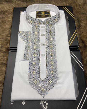 সাদা কালার মাল্টি সিকোয়েন্স পাঞ্জাবি - কোড: MS-203