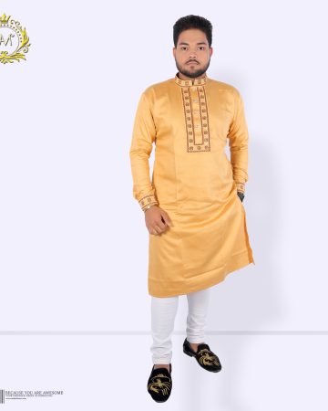 বিস্কিট কালার কফ হাতা পাঞ্জাবি - কোড: LM-303