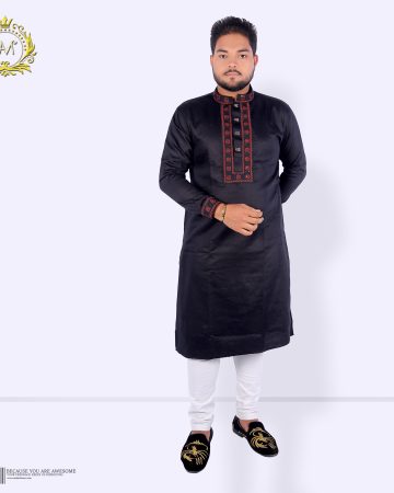 কালো কালার কফ হাতা পাঞ্জাবি - কোড: LM-301