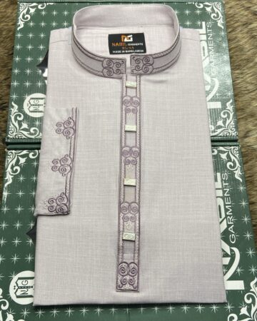 লাইট বেগুনি কালার এমব্রয়ডারি পাঞ্জাবি - কোড: NB- 105