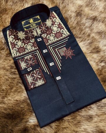 কালো কালার কফ হাতা পাঞ্জাবি - কোড: MS-1400