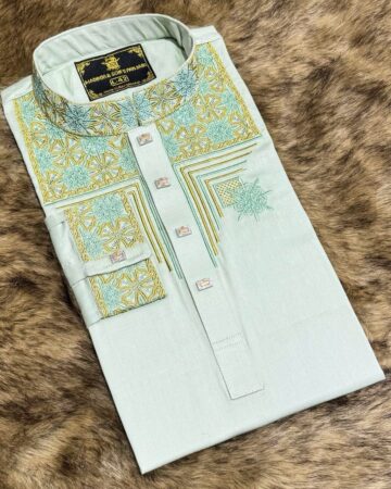 অলিভ কালার কফ হাতা পাঞ্জাবি - কোড: MS-1500