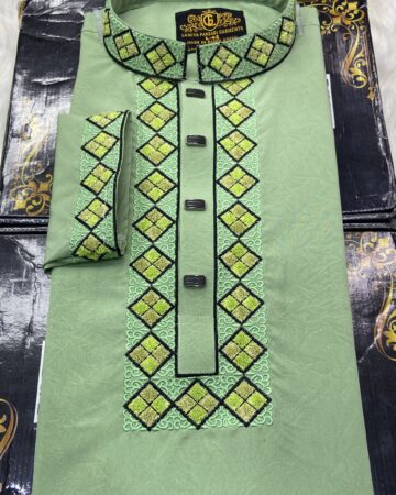 গ্রীন কালার স্যানেল পাঞ্জাবি - কোড: LM-1002