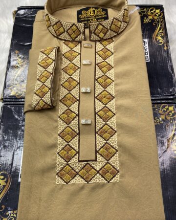 ব্রাউন কালার স্যানেল পাঞ্জাবি - কোড: LM-1003