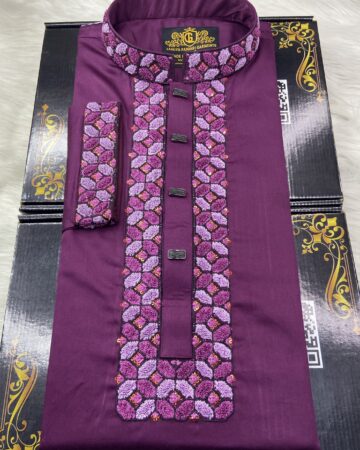 জাম কালার স্যানেল পাঞ্জাবি - কোড: LM-1101