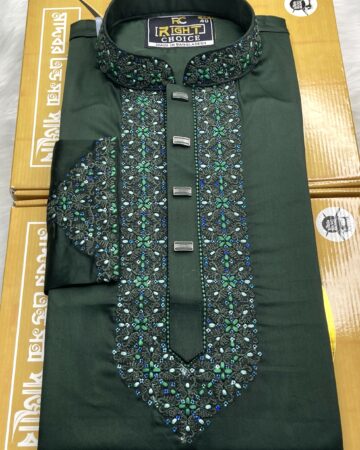 গ্রীন কালার মাল্টি সিকোয়েন্স পাঞ্জাবি - কোড: MS-205