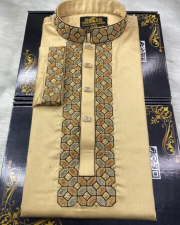 গোল্ডেন কালার স্যানেল পাঞ্জাবি - কোড: LM-1102