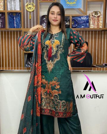 দুবাই সিল্কের  থ্রি পিস - কোড: F-02