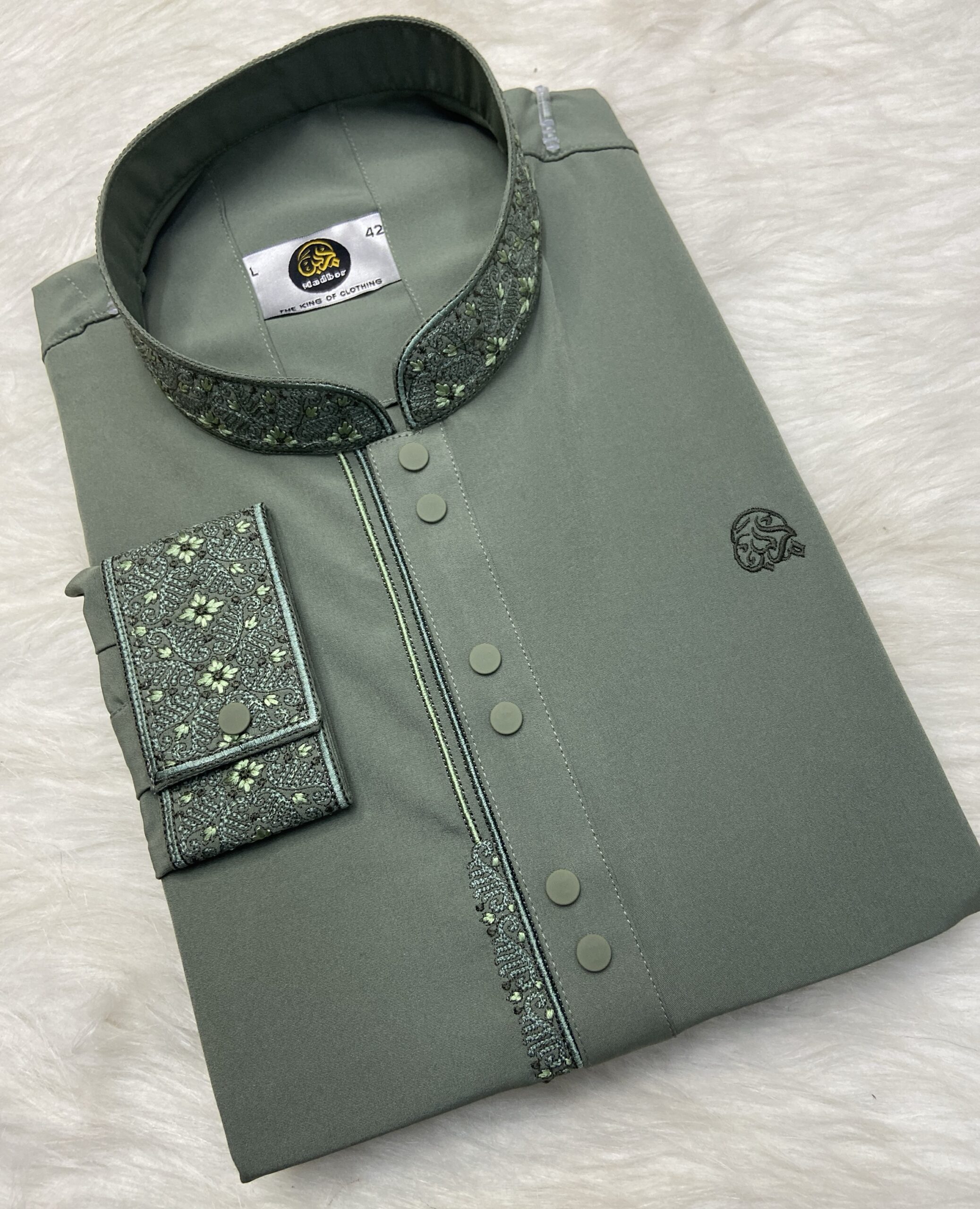 হান্টার গ্রীন প্রিমিয়াম ডাবল বাটন পাঞ্জাবি - কোড: ML-444 - Image 2