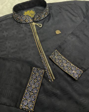 কালো কালার লাক্সারি চেইন পাঞ্জাবি - কোড: LM-110