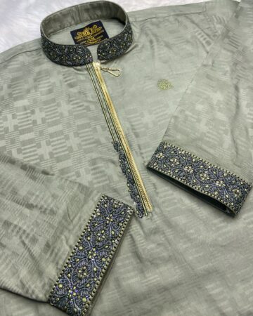 অলিভ কালার লাক্সারি চেইন পাঞ্জাবি - কোড: LM-150