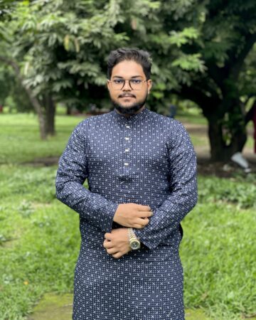 নেভি ব্লু কালার কাইজার প্রিন্ট পাঞ্জাবি - কোড: HG-403