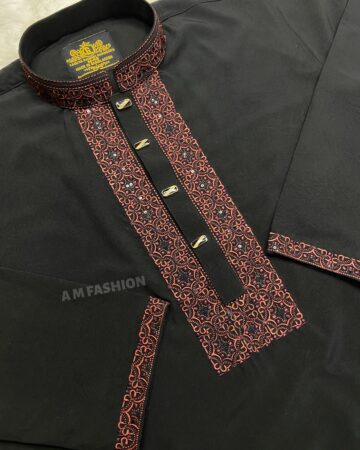 কালো প্রিমিয়াম স্টিজ পাঞ্জাবি - কোড: LM-250