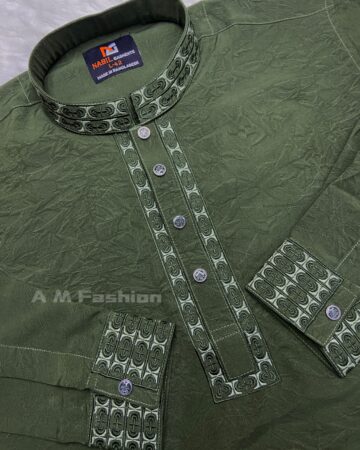 গ্রীন ভাঙ্গচুর স্টিজ পাঞ্জাবি - কোড: NB-403