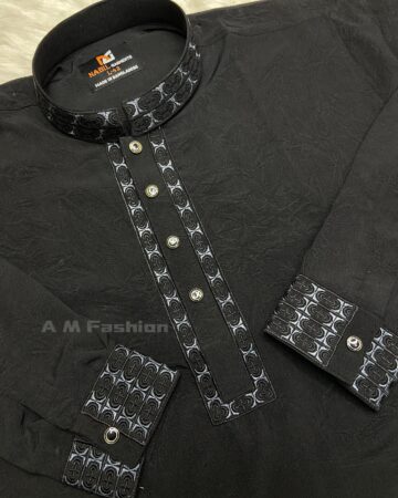 কালো ভাঙ্গচুর স্টিজ পাঞ্জাবি - কোড: NB-405