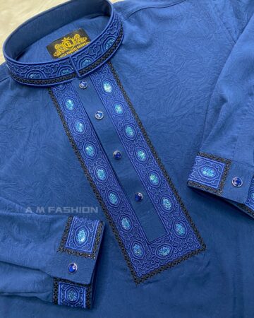 নীল ভাঙ্গচুর স্টিজ পাঞ্জাবি - কোড: LM-320
