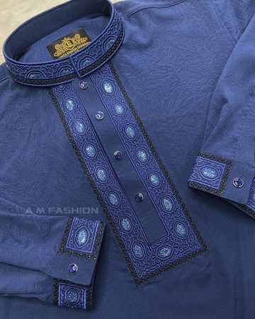 নীল ভাঙ্গচুর স্টিজ পাঞ্জাবি - কোড: LM-320