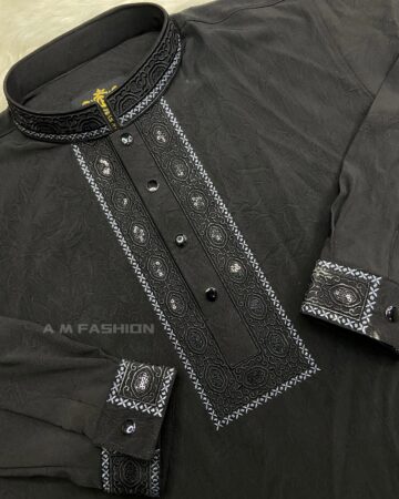 কালো ভাঙ্গচুর স্টিজ পাঞ্জাবি - কোড: LM-350