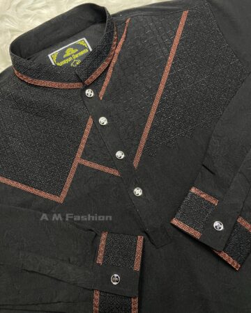 কালো এমব্রয়ডারি স্টিজ পাঞ্জাবি – কোড: HG-520