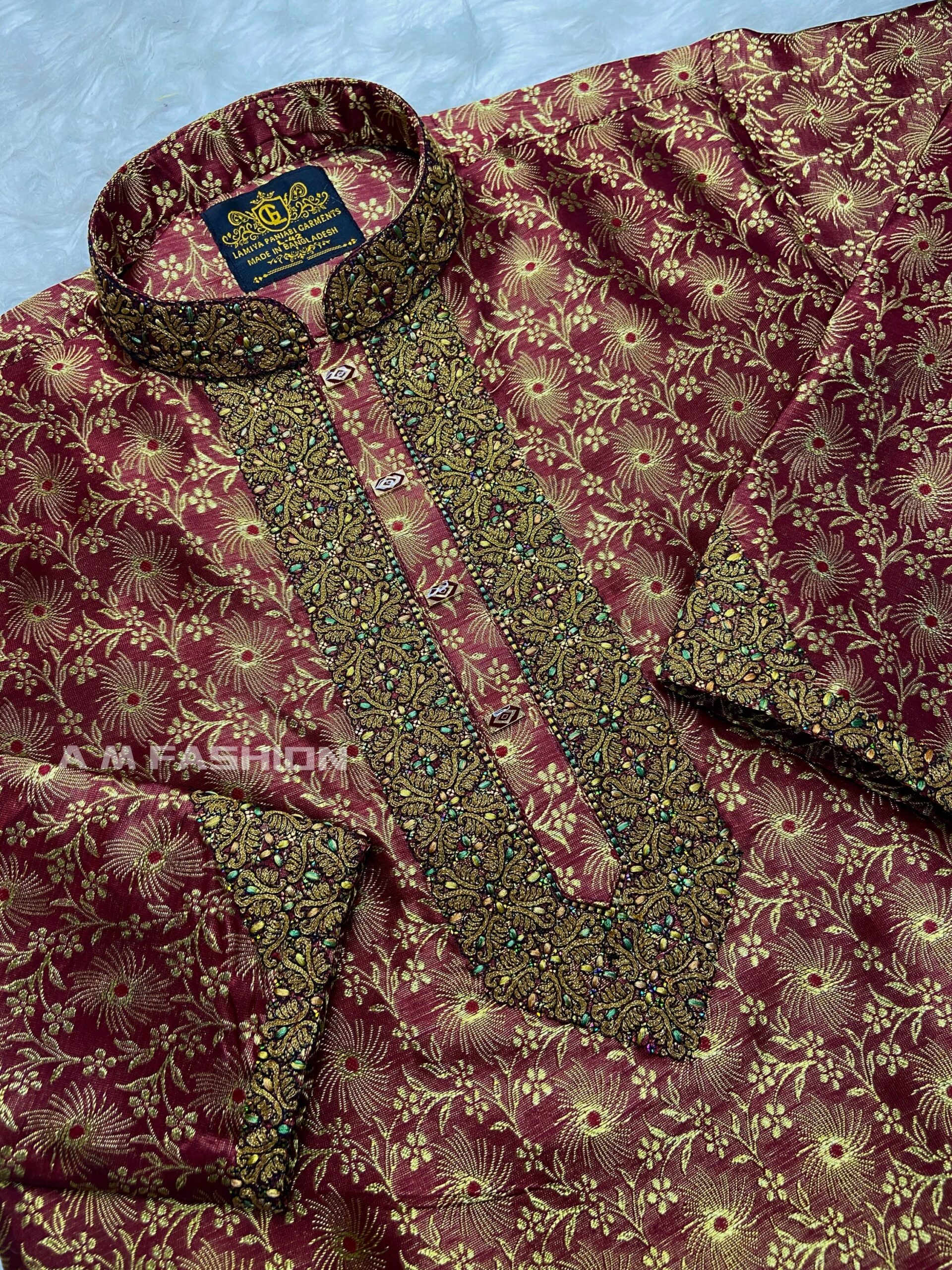 মেরুন কালার কাতান পাঞ্জাবি - কোড: LM-704