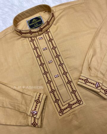 বিস্কিট কালার কফ হাতা পাঞ্জাবি - কোড: HG-603