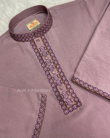 হালকা গোলাপি ভাংচুর স্টিজ পাঞ্জাবি - কোড: MS-801