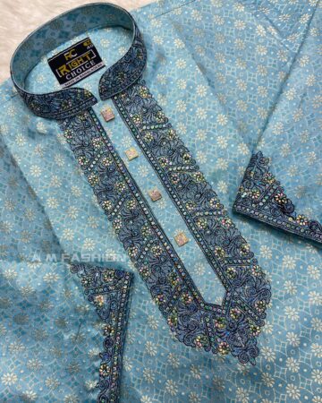 Exclusive Party Panjabi Sky Blue - CODE: MS-903