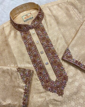 Exclusive Party Panjabi Light Golden - CODE: MS-905