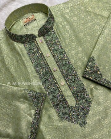 Exclusive Party Panjabi Moss Green - CODE: MS-904