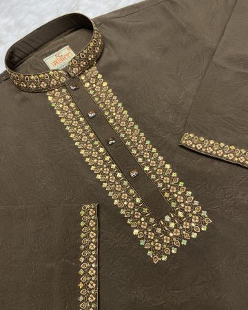 Exclusive stitch Panjabi Cocoa - CODE: MS-104