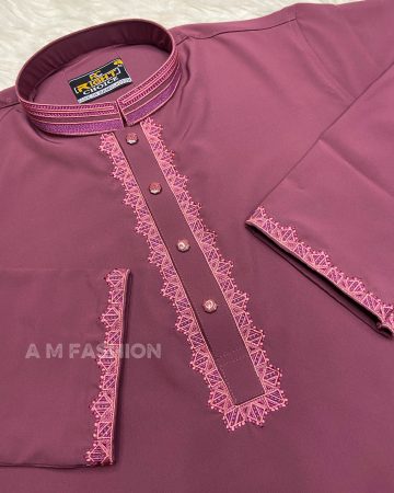 হালকা মেরুন মাইক্রো স্টিজ পাঞ্জাবি - কোড: MS-401
