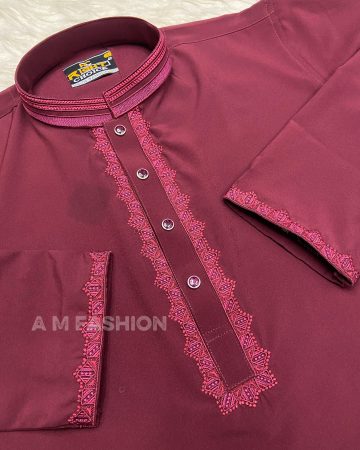 মেরুন মাইক্রো স্টিজ পাঞ্জাবি - কোড: MS-404