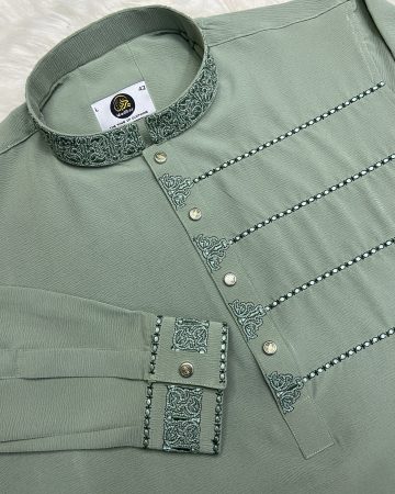 অলিভ লাক্সারি জাফরান পাঞ্জাবি - কোড: ML-100