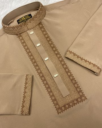 বাদামি জাফরান স্টিজ পাঞ্জাবি - কোড: LM-430