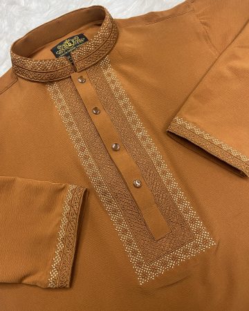 চকলেট ব্রাউন জাফরান স্টিজ পাঞ্জাবি - কোড: LM-420