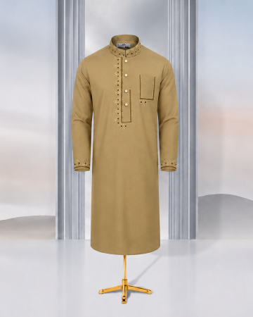 বাদামী কালার পকেট ডিজাইন পাঞ্জাবি - কোড: ML-10