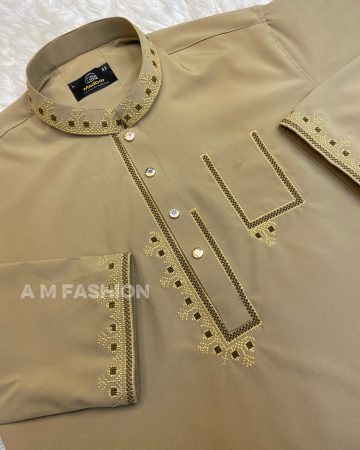 বাদামী কালার পকেট ডিজাইন পাঞ্জাবি - কোড: ML-10